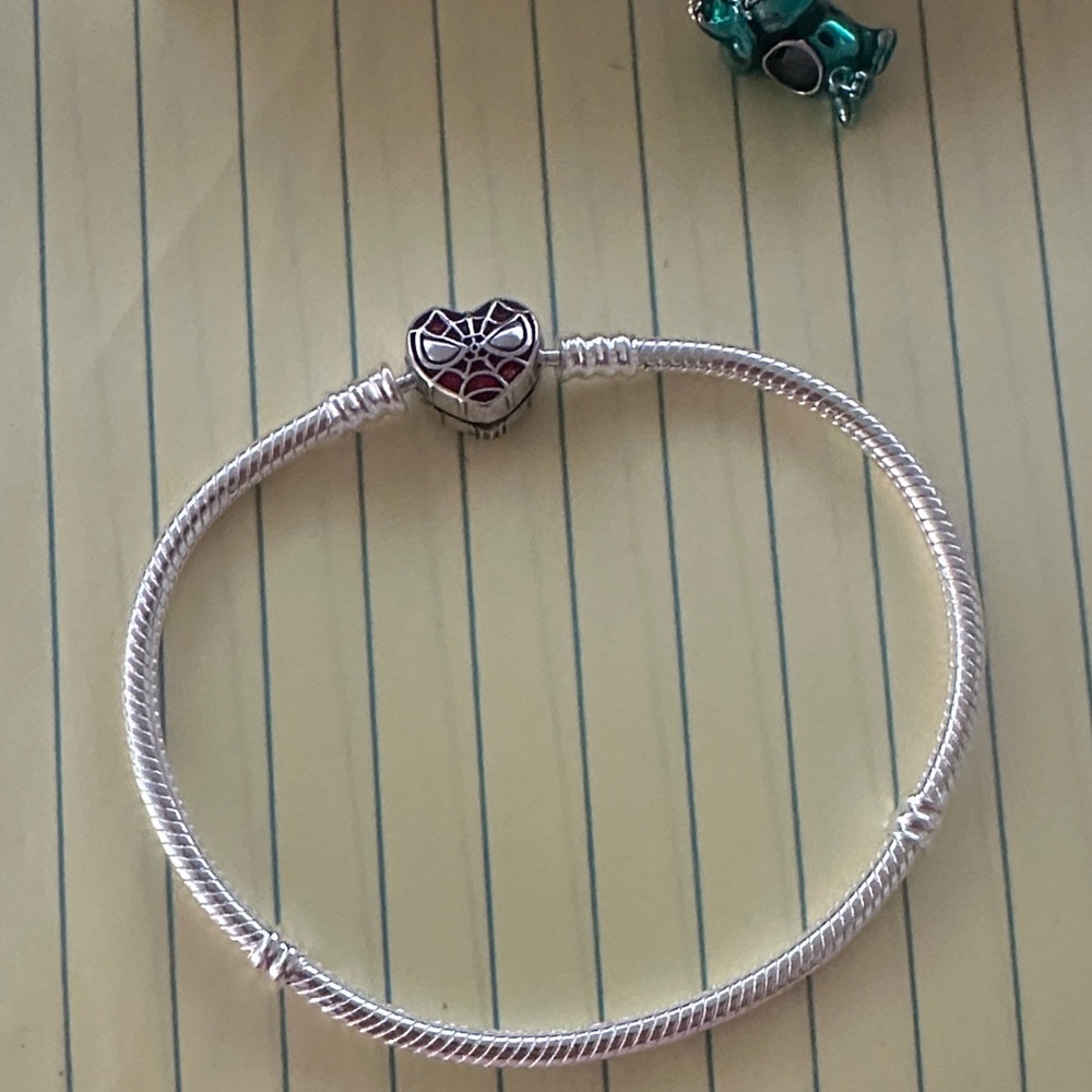 Pandora Silver Bracelet with Spidey Heart